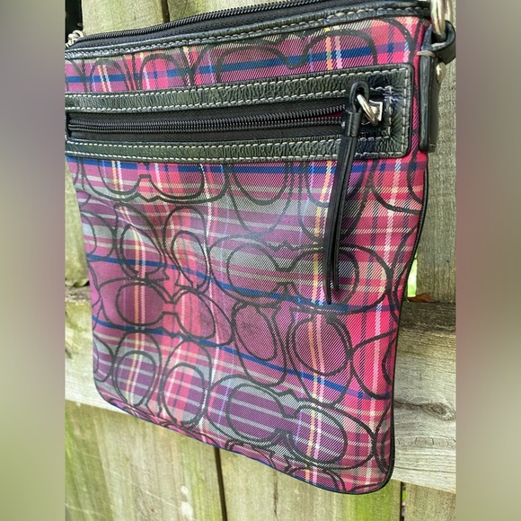 Coach Poppy Tartan Plaid Glitter Crossbody Bag - Picture 5 of 6